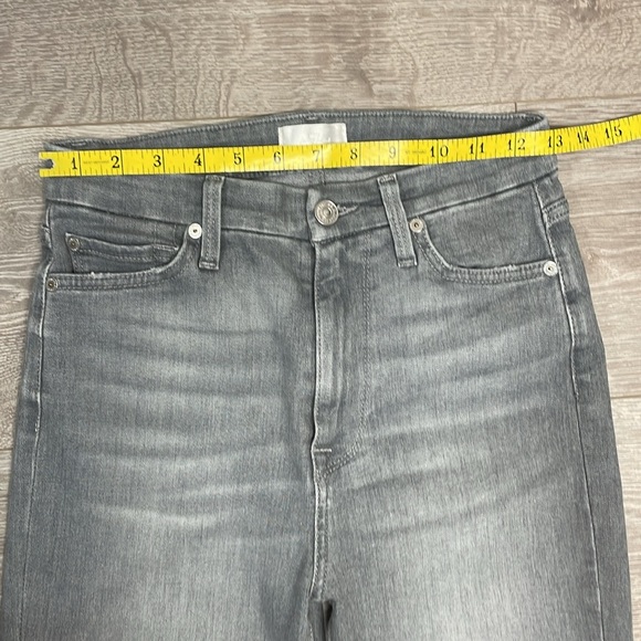 NWOT 7 For All Mankind The High Waist Ankle Skinny Denim Jeans Gray Raw Hem 27 - Picture 8 of 16